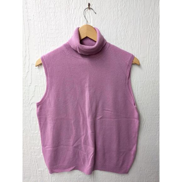 Vintage Kirkland 2-Ply Cashmere Purple Sleeveless Sweater Top Women's XL - Picture 1 of 4